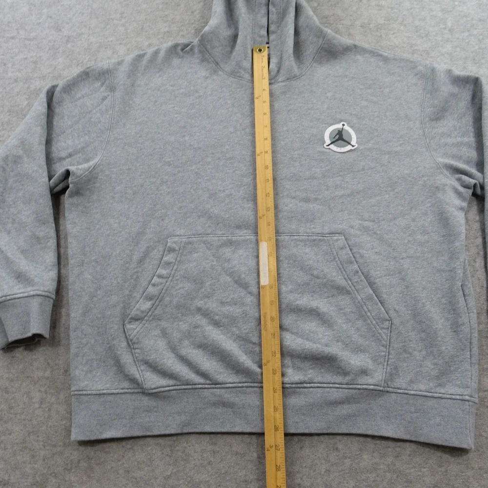 Jordan Hoodie Sweatshirt Mens Extra Large Gray Nike Jumpman Sleeve  Fleece DV759